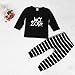 1Set Infant Baby Boy's Letter Print T-Shirt Tops+Striated Pants Outfits Clothes (12 Months)