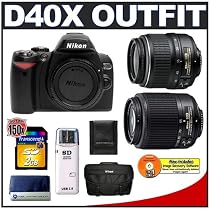 Nikon D40x 10.2MP Digital SLR Camera with 18-55mm AF-S DX Nikkor Lens Outfit + Nikon 55-200mm ED AF-S Lens + Transcend 2GB 150x SecureDigital Card + High Speed USB 2.0 Card Reader + Nikon SLR Gadget Bag