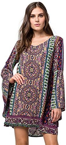 PATRONS OF PEACE Medallion Dress, Purple Combo, Medium