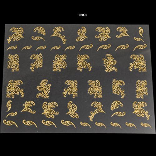 yyhouse 3D Gold Nail Art DIY Decoration Stamping Manicure Stickers (Gold-TB001)