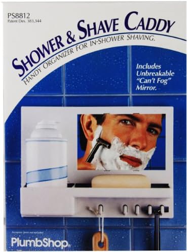 Plumb Shop Bath/Shower &amp; Shave Caddy PS8812, White