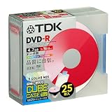 TDK 日本製 DVD-R 16倍速 インクジェットプリンタ対応(カラーミックス） キューブケース入り 25枚 DR47PWMC25CS