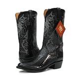 Lucchese Ostrich Leg Cowboy Boots Mens 10.5 - Black by Lucchese
