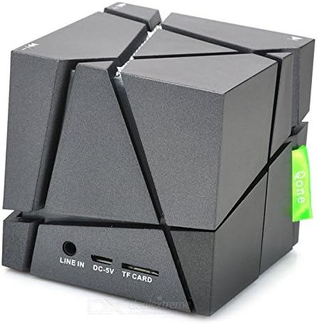 Portable Bluetooth Speaker Mini Cube Enhanced Subwoofer Built in Microphone Multi-Function Clear High Quality Sound High Definition Audio Compatible iPhone iPad Android Tablet Laptop Desktop Black