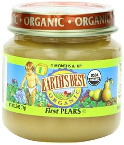 Earth's Best Organic First Pears, 2.5 Ounce Jars (Pack of 12)