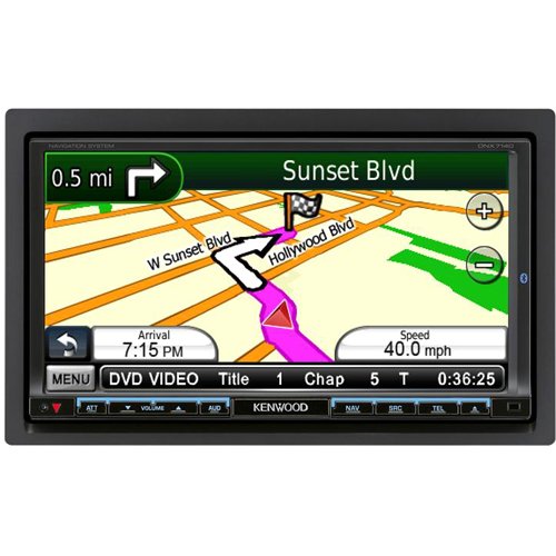 Kenwood DNX7140 6.95-Inch Wide Double-DIN In-Dash Nagivation with Built-in Bluetooth USB/iPod Direct Control/DVD Receiver