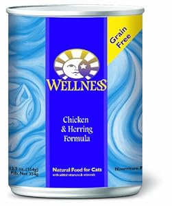 Wellness Canned Cat Food, Chicken and Herring Recipe, 12-Pack of 12-1/2-Ounce Cans