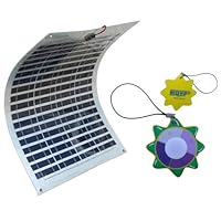 HQRP 45W Flexible Solar Panel 45 Watt Power 12V Mono-crystalline PV Module w/ 6 Stainless Grommets for RV Boat Yacht plus HQRP UV Chain / UV Radiation Health Tester
