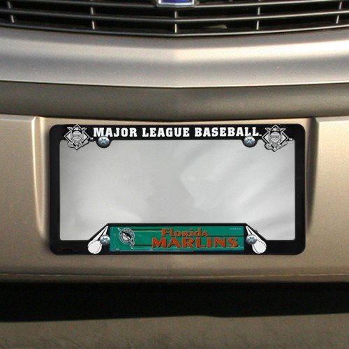 Florida Marlins Black Plastic License Plate Frame