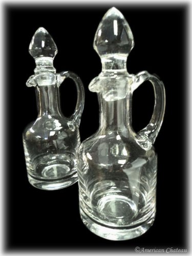 Retro Glass Olive Oil and Vinegar Bottle Cruet Set