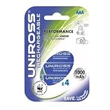 Uniross AAA 1000mAh (4)Rechargeable Battery Ni-Mh