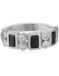 Judith Ripka "Estate" State 3 Vertical Baguette Black Ring