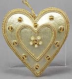 Victorian Golden Heart Ornament - Fair Trade
