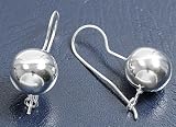 Sterling Silver Plain Earrings - Size: 14mm