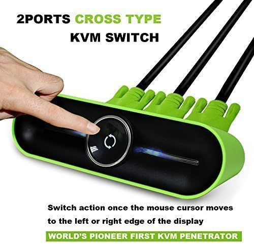 ASSEM 2 Port Auto Kvm Switch Box with 2 VGA USB Cable