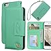 iPhone 6 Plus Case,iPhone 6s Plus Case,[Upgraded-Opened Volume and Power Button Ports,no Break Issue] by HiLDA,Wallet Case,PU Leather Case,Credit Card Holder,Flip Cover Case[PureGreen]