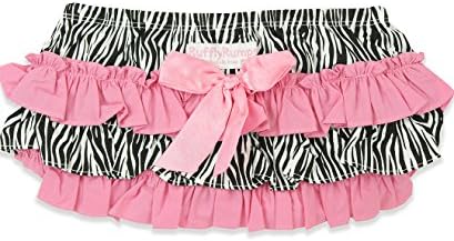 Ruffly Rumps Infant / Toddler Girls' Ruffled Baby Bloomer w/ Big Ruffles - Zebra Print - 12-18m