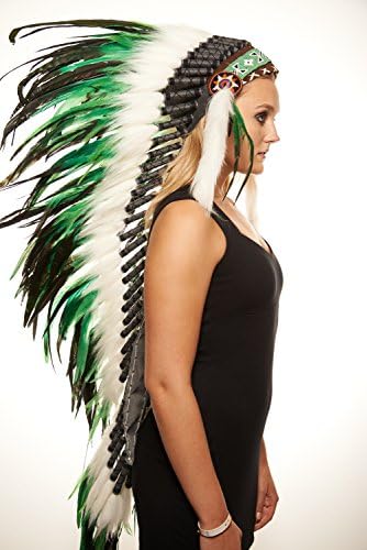 Tribal Costumes Native American Indian Headdress, Green