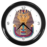 Black Wall Clock of Egyptian Pharaoh Tutankhamun