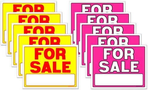 For Sale Sign (Pack of 10, 2 Colors)