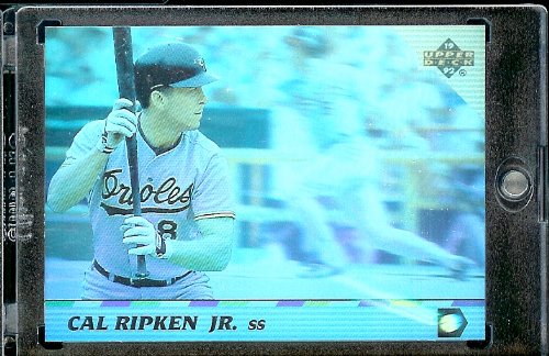 1992 Upper Deck HoloGram # 44 Cal Ripken Jr. Baltimore Orioles Baseball Card- Mint Condition - In Protective ScrewDown Display Case!
