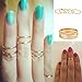 Sankuwen 5pcs/set Rings Urban Gold Stack Plain Above Knuckle Ring Golden, 5pcs