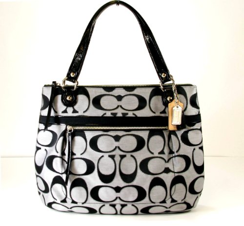 Coach Poppy Metallic Sateen Glam Tote 18979 (SV/Moonlight)