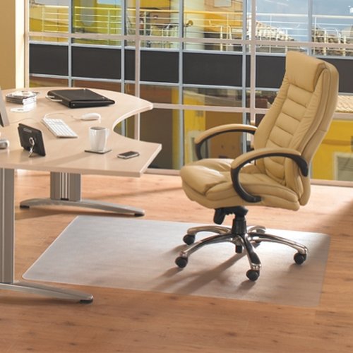 Cleartex AdvantageMat PVC Chair Mat for Hard Floors - Wood, Tile, Linoleum or Vinyl, Clear 60 x 46 Inches, (1215020EV)