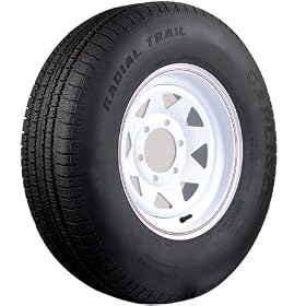Carlisle "Radial Trail" Trailer Tires, ST205/75R 14 White Spoke.