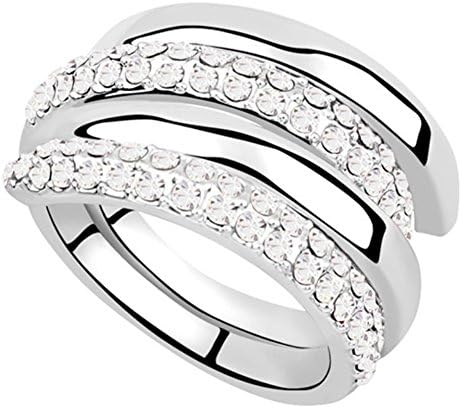 RI96028C4-9 Fashionable "Happiness Accompanied" Austrian Crystal Alloy Ring