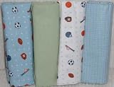 Lambs & Ivy Sports Receiving Blankets - Set of 4