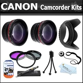 Essentials Kit For Canon VIXIA HF S21, HF S20, HF S30 Dual Flash Memory Camcorder - 2010 MODEL Includes + 2x Telephoto Lens + .45x Wide Angle Macro HD Lens + 3pc Multi-Coated Filter Kit (UV-CPL-FLD) + 62mm Lens Hood + Lens Pen + Screen Proectors + More