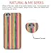 iPhone 6 Plus Case , Swees® [Nature & Me Series] Genuine Natural Bamboo Wood Backplate with Colorful Vertical Stripes Texture and Rubberized Hard PC Frame Protective Case for iPhone 6 Plus (5.5 inch)
