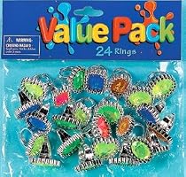 24 Toy Rhinestone Rings