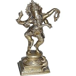 Dancing Statue God Ganesha Brass Figurine