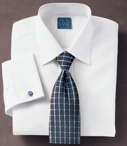 Stays Cool Tailored Fit Broadcloth Spread Collar, French Cuff Dress Shirt