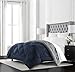 Beckham Hotel Collection Goose Down Alternative Reversible Comforter - All Season - Premium Quality Luxury Hypoallergenic Comforter - Full/Queen - Navy/Sleet