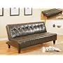 Tufted Bi-cast Leather Adjustable Sofa Bed