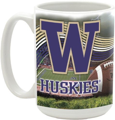 NCAA University of Washington 15-Ounce Stadium Series Ceramic Mug