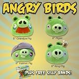 51uY4c%2BnUxL. SL160  Set of 4 Angry Birds PIGS 8   Piglet, King, Grandpa & Helmet All with Sound and FREE Silly Bandz