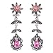 Smoky Blue Topaz Pink Sapphire Diamond Platinum Gold Vermeil Drop Earrings
