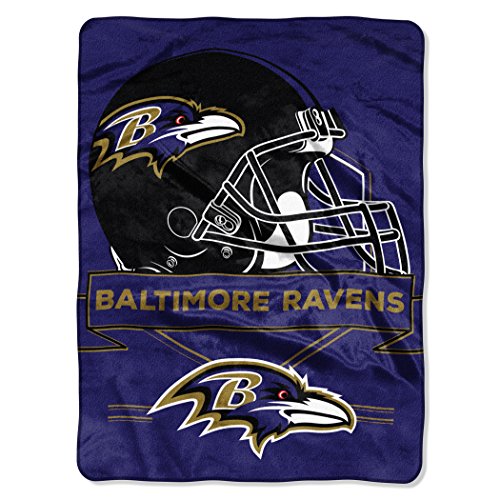 NFL Baltimore Ravens Prestige Plush Raschel Blanket, 60" x 80", Purple
