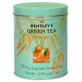 Bentleys Royal Mango Green Tea, 50 Tea Bag Tin (Pack of 4)