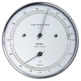 Fischer Präzis Haar-Hygrometer mit Thermometer im Edelstahlgehäuse Erzgebirge