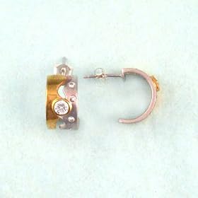 Modern Silver and Gold Vermeil Post Earrings