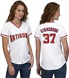 Stephen Strasburg Women's Jersey: Women's Majestic Home White #37 Washington Nationals Jersey
