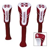 MISSISSIPPI STATE BULLDOGS OFFICIAL GOLF CLUB NYLON HEAD COVERS (3)