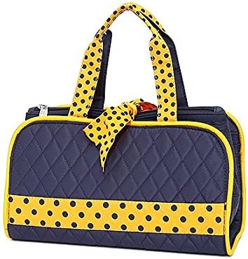 Handbag Inc Blue &amp; Yellow 3 Piece Cosmetic Bag Travel Case Set