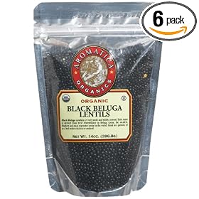 Aromatica Organics Black Beluga Lentils, 14.0-Ounce Bags (Pack of 6)