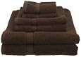 Pike Street 100-Percent Egyptian Cotton 725-Gram 6-Piece Towel Set, Cocoa